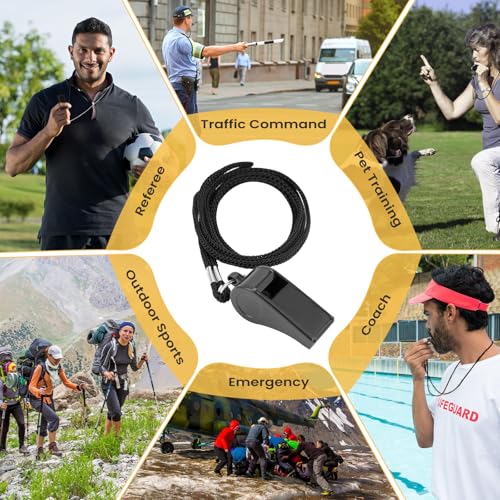 2 Sports Whistles with Lanyard, Loud Crisp Sound Whistle Ideal for Coaches, Referees, Officials,Outdoor Enthusiasts, and Family Emergencies.