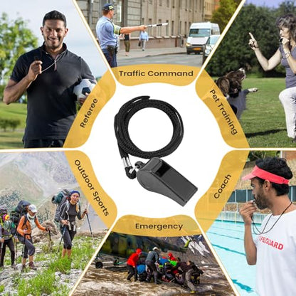 2 Sports Whistles with Lanyard, Loud Crisp Sound Whistle Ideal for Coaches, Referees, Officials,Outdoor Enthusiasts, and Family Emergencies.