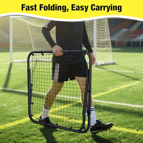 MoKo Soccer Rebounder, Quick-Switch Angle Soccer Rebounder Net, Portable & Easy Setup Rebound Net Football Training Gifts, Aids & Equipment at Backyard, Lawn, Park for Kids, Teens & Adults