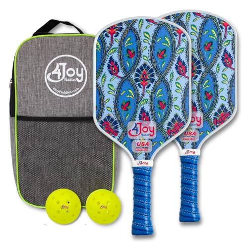 4Joy Pickleball Paddle Premio Series - Thermoformed Premium T700 Carbon Fiber Pickleball Paddless - Professional Pickleball Rackets for Women & Men - 16mm Honeycomb Core - USAP Approved - style: Union Pack: Damask