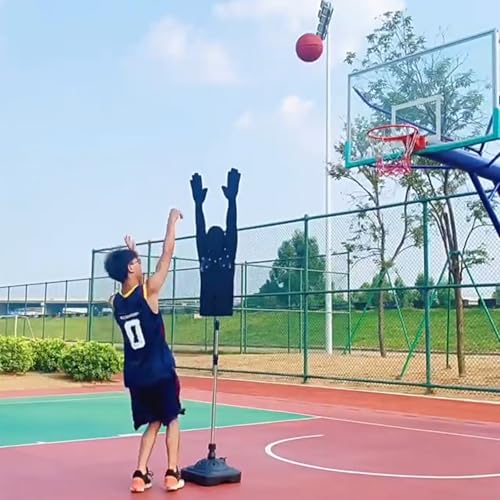 Rugged Basketball Defender Dummy, Adjustable Height Ball Control Training Mannequin, Dribbling Training Aid with Water Injection Base, for Shooting, Dribbling and Driving Drills