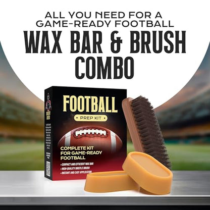 FORTIVO 3 in 1 Football Prep Kit - for Secure Grip and Improved Tack, Leather Football Wax and Accessories for Professional and Youth Players - with 2 Wax Bars & 1 Brush