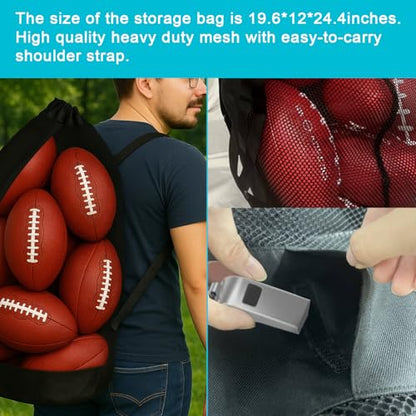 Large Drawstring Sports Backpack, Coach Ball Bag for Team Practice– Heavy Duty Ball Bag Holds Footballs, Soccer Balls, Gear & Uniforms – Multipurpose Mesh Equipment Sack for Coaches & Athletes