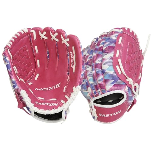 Easton | Moxie Youth Baseball Glove | Sizes 10.5" - 11" | Multiple Styles - color: Pink, size: 10.5" | Ages 6-9