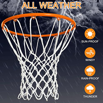 NEIJIANG Basketball Net Replacement Outdoor, Upgraded Thickening Heavy Duty, All Weather Anti Whip, Fits Standard Indoor or Outdoor 12 Loops Rim - style: 6Pcs