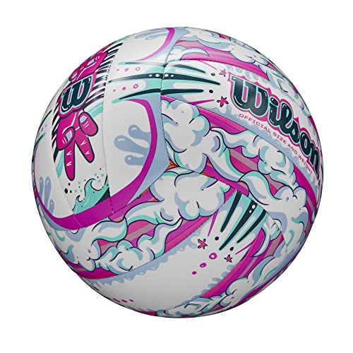 Wilson AVP Hawaii Outdoor Volleyball + Frisbee Kit - color: White/Purple, style: Graffiti