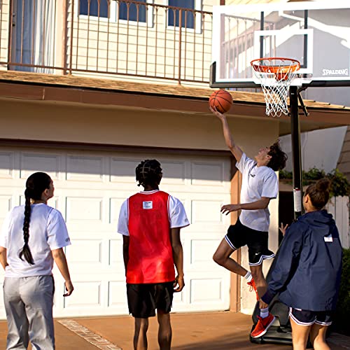 Spalding Ultimate Hybrid Portable Basketball Hoop | Adjustable Height from 7.5' to 10' in Infinite Increments | Arena Slam Breakaway Rim - color: 60" - Acrylic Backboard - Black