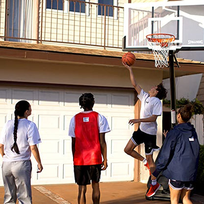 Spalding Ultimate Hybrid Portable Basketball Hoop | Adjustable Height from 7.5' to 10' in Infinite Increments | Arena Slam Breakaway Rim - color: 60" - Acrylic Backboard - Black