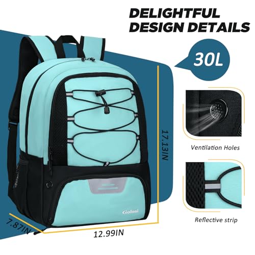 Goloni Soccer Bag, Basketball Bag with Ball Compartment & Shoe Compartment,Large Soccer Backpack for Basketball,Gym，Football - color: Mint Green