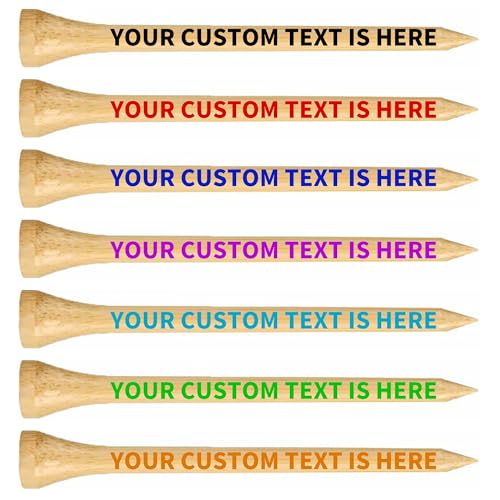 100-1000pcs Personalized Golf Tees, Printed with Your Name or Text Logo. Custom Bamboo Golf Tees, 3 1/4'' 2-3/4'' 2-1/8'', Personalized Golf Gifts