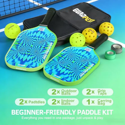 Pickleball Paddles - USAPA Approved Fiberglass Surface, Polypropylene Honeycomb Core - 8.5oz Lightweight Pickleball Paddle with Sweat-Absorbing Cushioned Grip, Cosmic Purple Design