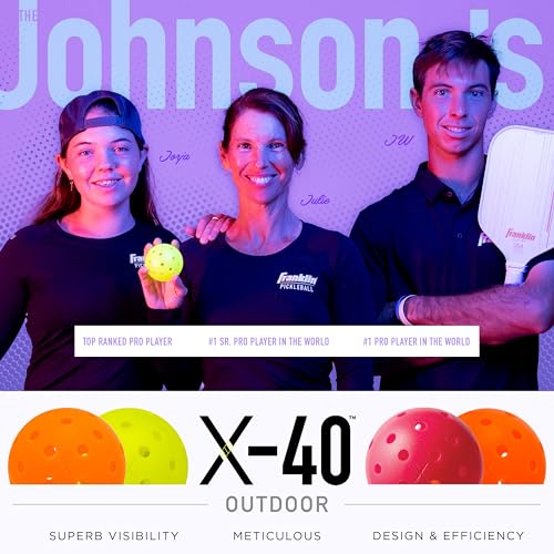 Franklin Pickleball 2 Player Carbon Fiber Paddle and X-40 Pickleball Set - (2) Carbon Fiber Paddles - (4) X-40 Balls - USA Pickleball Approved - style: Blue