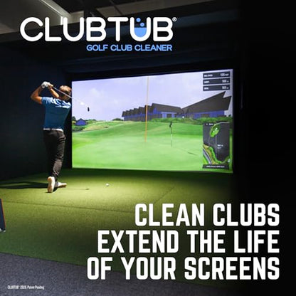 Golf Club Cleaner. 4-Gallon Tub with Dual 9.5" Stiff Polybutylene Scrubbing Brushes, 5-Inch Lid Hole, Hose Connector and Drain with Metal Handle