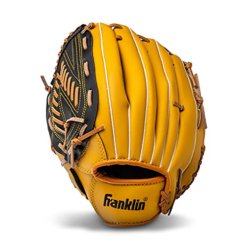 Franklin Sports Field Master Baseball + Softball Glove - Field Master Adult + Youth Baseball + Softball Mitt - Men's + Women's Gloves - Right Hand Throw - color: Tan, style: 13" - Basket "V" Web