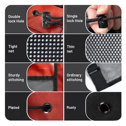 OrgaWise XXL Soccer Ball Bags for Coaches | 600D Oxford Cloth | SBS Zippers | Card Holder | Night Reflective Strips | Plated Holes | Chest Strap | Carry Handle - color: Red