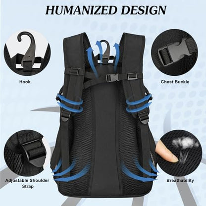 LARIPOP Basketball Backpack Large Basketball Bag with Ball Holder & Shoe Compartment for Youth Adults Men Women - color: TR Blue