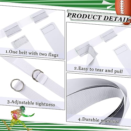 Sintege 14/28 Player Flag Football Belt Set, Adjustable Football Flag and Belts Gifts for Youth Adults Sports Training Event - color: White