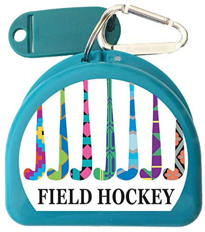 Field Hockey Case for Mouth Guards, Retainers - Winning Team - Aqua - color: Aqua