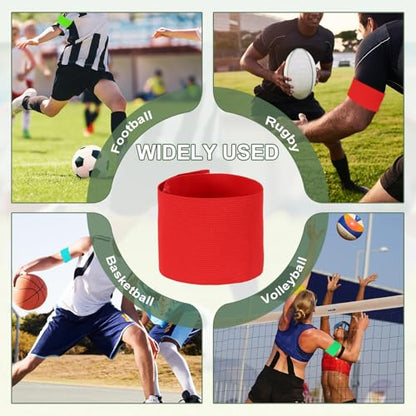 Captain Arm Bands for Soccer, Soccer Captain Armband, Elastic Protective Arm Badge Adjustable Player Bands