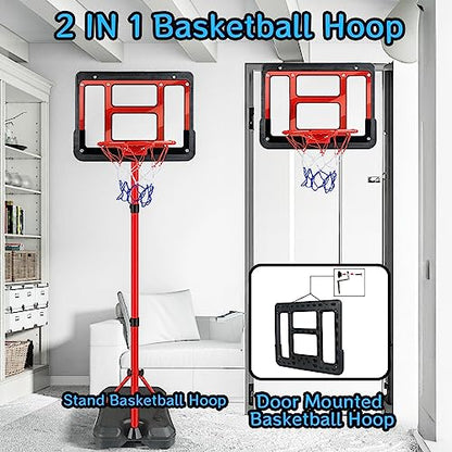 ShyLizard Boys Toy Gifts for 3 4 5 6 7 8 Years Old, Kids Basketball Hoop Adjustable Height 3.5FT-6.2FT, Mini Basketball Hoop for Kids, Basketball Goal Toys Outdoor Indoor Game Gifts for Boys