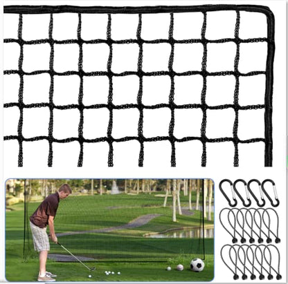 Amazgolf Golf Net,10Ft,15Ft,20Ft,25Ft, 30Ft, 40Ft Golf Practice Net,Sports Practice Barrier Net, Heavy Duty Ball Netting Golf Hitting Net, DIY Ball Net,Baseball Net Hockey Net and Chipping Net - size: 10*25ft
