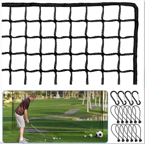 Amazgolf Golf Net,10Ft,15Ft,20Ft,25Ft, 30Ft, 40Ft Golf Practice Net,Sports Practice Barrier Net, Heavy Duty Ball Netting Golf Hitting Net, DIY Ball Net,Baseball Net Hockey Net and Chipping Net - size: 10*25ft