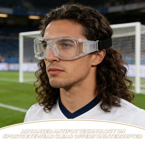 Sports Protection Goggles, Anti-Fog Lenses Goggle for Basketball, Pickleball - Sports Eyewear for Basketball Dribbling Training, Transparent
