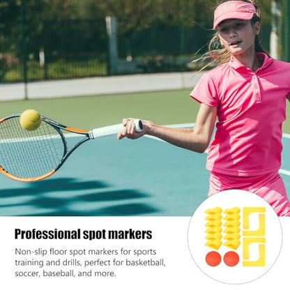 VANZACK Football Training Markers Set with 23cm and Rectangular Spot Marking Pads, Sturdy Soccer Sign Markers for Sports Aids and Pe Teacher Supplies, Field and Court Boundary