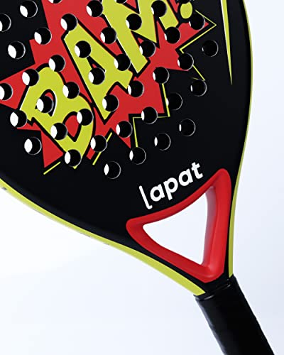 LAPAT Padel Racket with Cover Bag - Carbon Surface with EVA Memory Foam- Paddle Tennis Racquets Lightweight - POP Tennis - color: Comic Kids