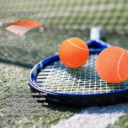 30/40 Pack Training Tennis Balls, Pet Dog Playing Balls, Practice Tennis Balls with Mesh Bag for Transport and Beginner Training - color: Orange-30Pack