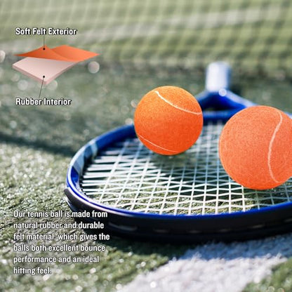 30/40 Pack Training Tennis Balls, Pet Dog Playing Balls, Practice Tennis Balls with Mesh Bag for Transport and Beginner Training - color: Orange-30Pack