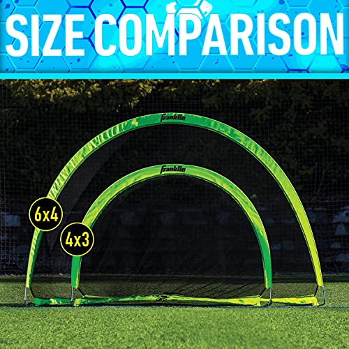 Franklin Sports Pop-Up Dome Shaped Goals - Indoor or Outdoor Soccer Goal - Goal Folds For Storage - 6' x 4' or 4' x 3' Soccer Goal - style: 6' x 4' (Two Goals)
