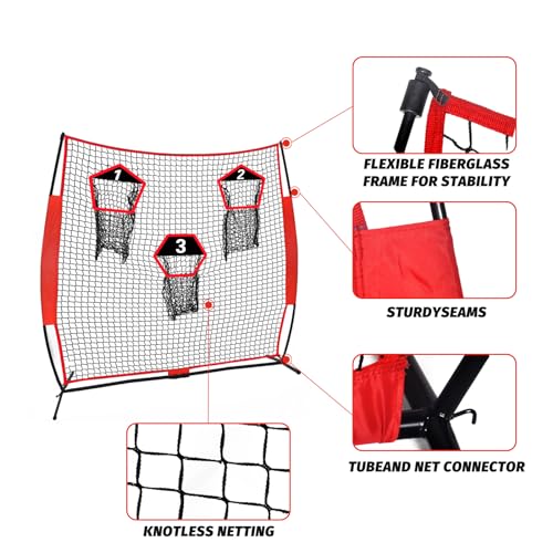 Doublehorse Football Throwing Net - 6x6FT Portable Rugby Quarterback Target Toss Kicking Practice Training Game for Outdoor Indoor Backyard Sports Field Teens Adults Practice Gifts