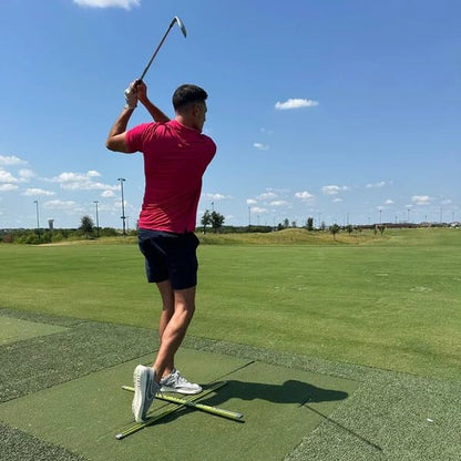 EyeLine Golf Practice T Swing Training Aid, Align Feet/Shoulders/HIPS to Ball, White or Green Alignment Sticks, Shoulder Mirror, PGA Tour Proven