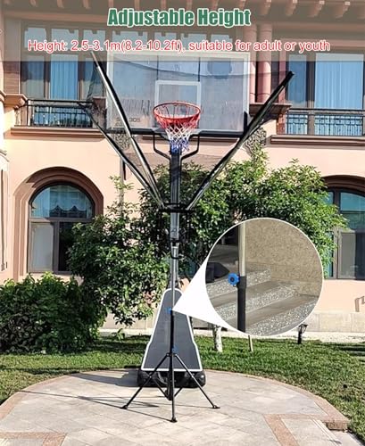 Basketball Shot Return Apparatus Upright Shooting Machine Easy to Carry Portable Hoop Attachment Adjustable Height