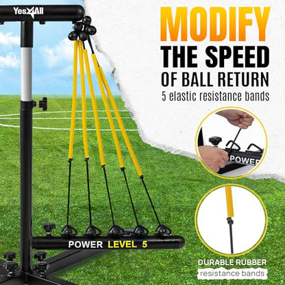 Yes4All Baseball Practice Training Equipment, 5 Elastic Bowstrings Softball/Baseball Hitting Trainer for All Ages, Adjustable Height & Portable Baseball Batting Practice Swing Trainer