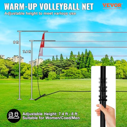 VEVOR Volleyball Training Net System,8 * 11/12 * 11ft/Pitching Practice/Spiking Practice/14 Net,Portable Net Station, Easy Setup Indoor Outdoor Target Net for Serving Spiking Setting - style: 14" Net