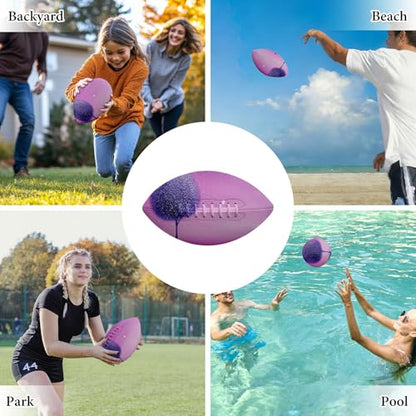 American Football, Official Size 11.9 x 7.3 Inch, Premium Composite Leather High-Grip Ball with Pro-Style Lacing, Unique Prints for Training, Games & Gifts - color: Pink Sky Purple Tree