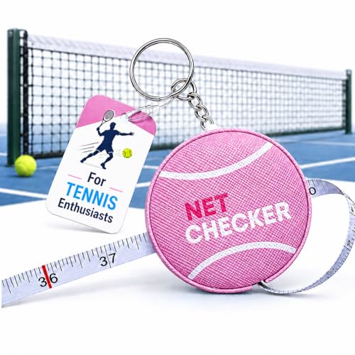 Scoring Right Net Checker Tennis Net Height Measuring Tape and Keyring - color: Pink