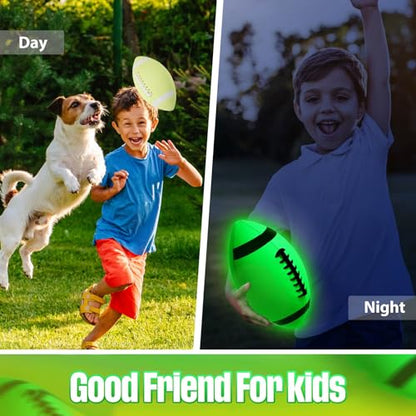 Civaner Glow in The Dark Football Light Up Youth Size for Kids Teens and Adults Junior Football Small Luminous Sports Balls Gifts for Boys School Games Outdoor Activity