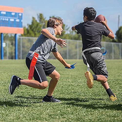 DkOvn Flag Football Set, Flag Football Belts with Flags, Easy Tear Away Belt for Youths, Adult Players of Flag Football - color: 28pcs(14 Blue+14 Red)