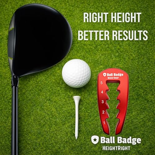 Adjustable Golf Tee Height Tool (5-Level Precision) – Universal Fit for Wooden & Plastic Tees, Consistent Tee Height Setter for Drivers, Fairway Woods & Irons, Durable Aluminum Golf Swing Training Aid - color: Red
