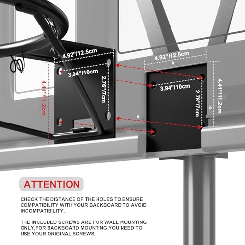 Basketball Rim, 18" Replacement Wall Mounted Outdoor Basketball Hoop, Heavy Duty Solid Steel, Double Spring Basketball Hoop Rim with All Weather Net for Indoor and Outdoor Hanging