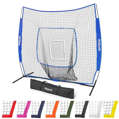 GoSports 7 x 7 ft Baseball & Softball Nets - Available in Team Colors - Batting & Pitching Net with Strike Zone - color: Royal