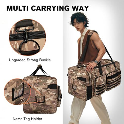 Goloni 130L Heavy Duty Large Duffle Equipment Bag,Catchers Gear Bag with Shoe Compartment,Baseball Duffle Bag - color: Camo Yellow