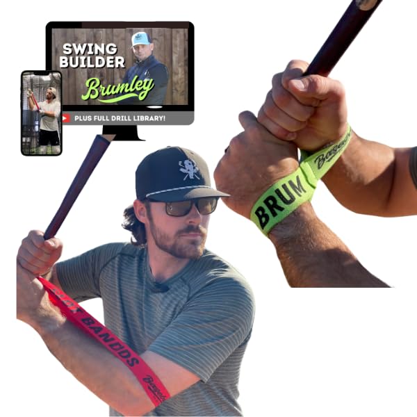 Baseball Notes Brum Bands: Softball & Baseball Swing Trainer, Hitting Equipment for Training and Batting - style: Set of 2 Bands