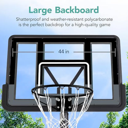Best Choice Products 10ft Regulation Basketball Hoop, Height Adjustable Outdoor Goal w/Shock Absorbent Rim, Base Gel, 2 Wheels - style: Black/Silver