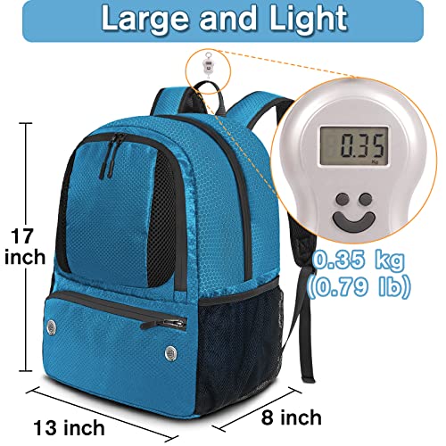 YOREPEK Soccer Backpack,Soccer Bag with Ball Holder, Water resistant Sport Equipment Bags Fit Basketball Volleyball Football - color: Blue