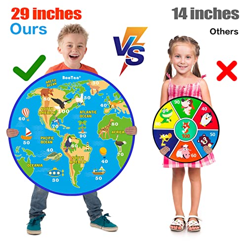 BooTaa 29" Large Dart Board for Kids, Kids Dart Board with Sticky Balls, Boys Toys, Indoor/Sport Outdoor Fun Party Play Game Toys, Birthday Gifts for 3 4 5 6 7 8 9 10 11 12 Year Old Boys Girls - style: Earth America