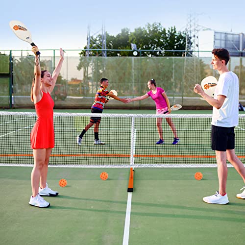 GSE Games & Sports Expert Portable Pickleball Net Set with Regulation Size Pickleball Net, 4 Pickleball Paddles, 6 Pickleballs, Carrying Bag, Weather Resistant Metal Frame for Outdoor